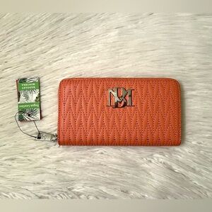 Badgley Mischka Braid Quilted Long Wallet NWT